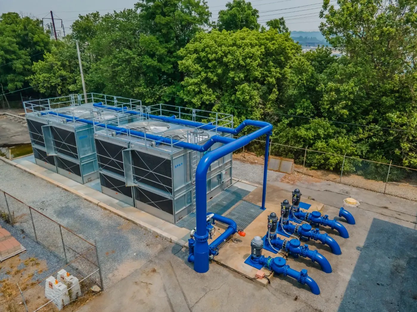 An industrial cooling tower site in Central PA