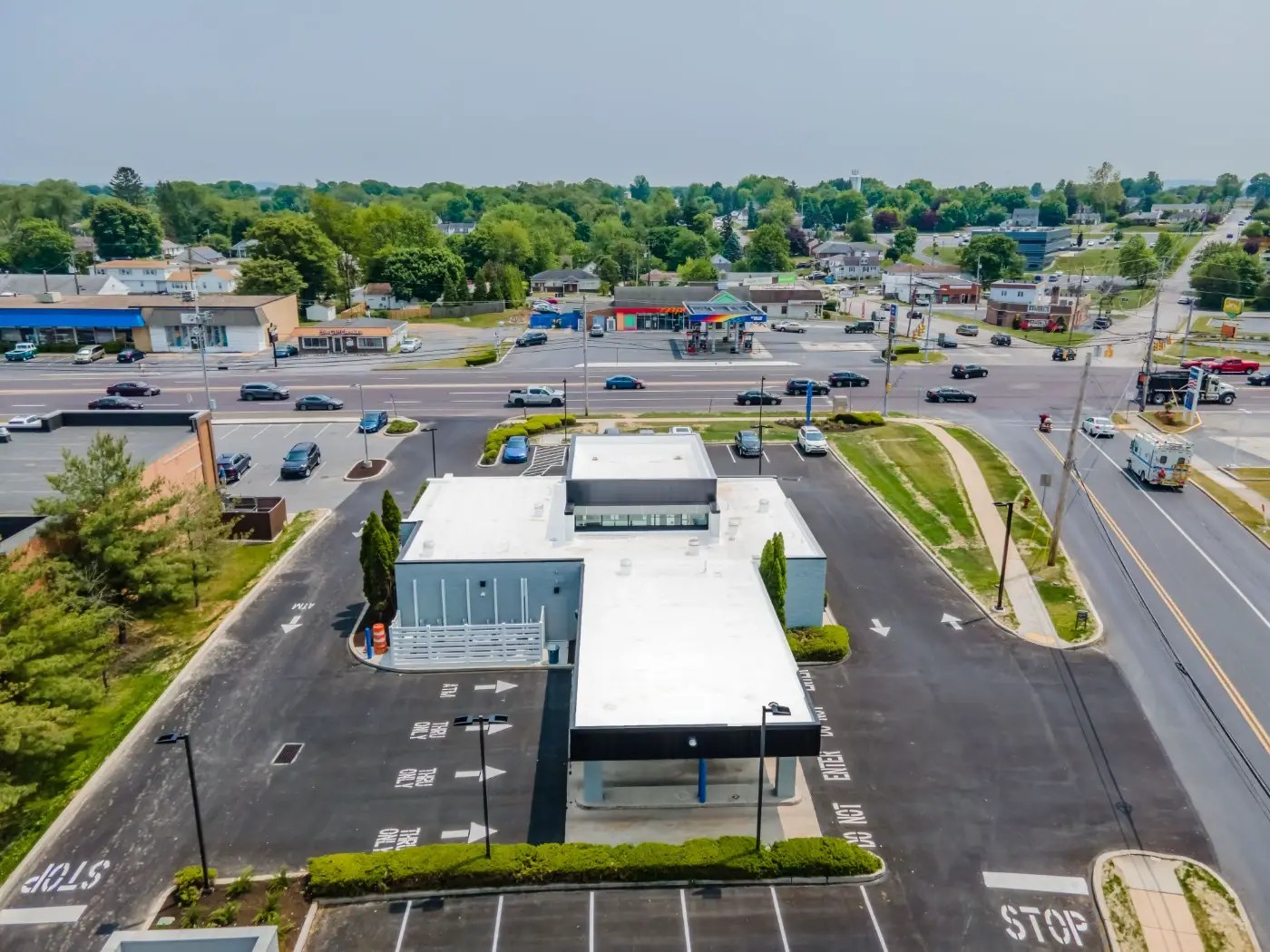 Aerial view of a Chase Bank branch in Central PA